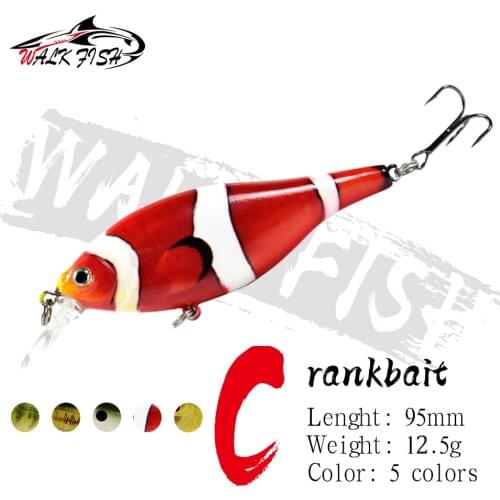 WALK FISH 95MM 12.5G Crankbait Fishing Lures Floating Hard Bait Japan Wobblers Trout Swimbait Minnow Pike Bass Fishing Tackle