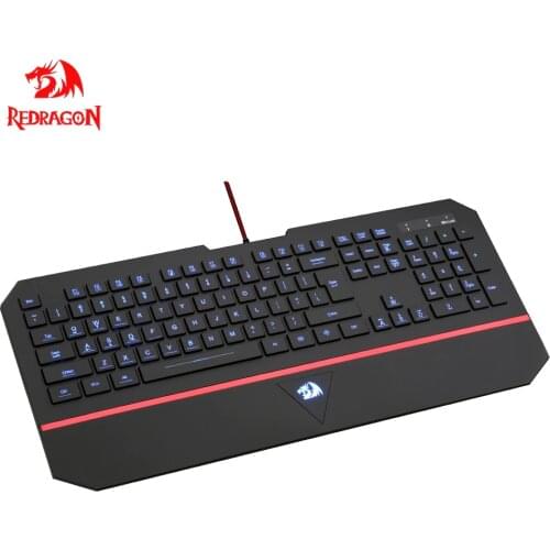 Redragon KARURA 2 K502 RGB USB gaming Membrane Silent keyboard LED backlit 104 keys wired Computer PC gamer with Wrist Rest