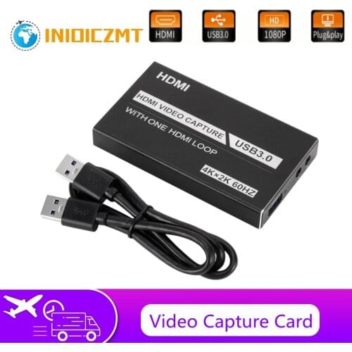 INIOICZMT 4K Video Capture Card Live-Streaming HDMI-compatible Audio USB3.0 Game Capture Card Loop-Out 1080P Xbox one PS4 Switch
