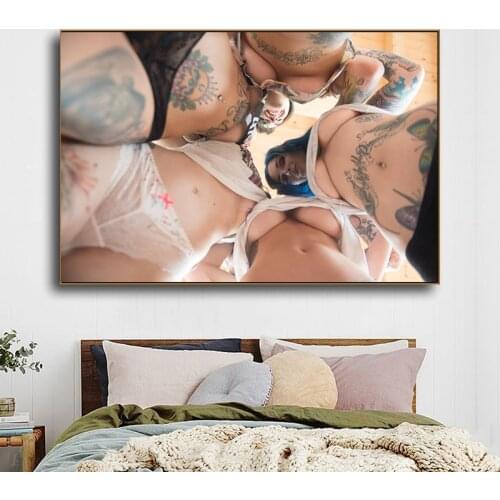 Model Girls Sexy Body Wall Art Canvas Poster and Print Canvas Painting Decorative Picture Bedroom Bathroom Home Decor Framework