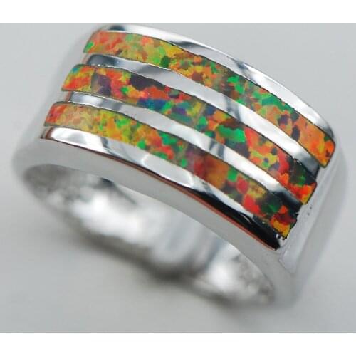 Red Opal 925 Sterling Silver Ring Size 6 7 8 9 10 R1305