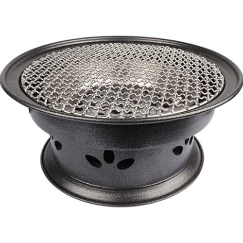 Korean BBQ Grill Commercial Charcoal Round Compact BBQ Tools Barbecue Fish Outdoor Churrasqueira Cooking Utensils EH50BT