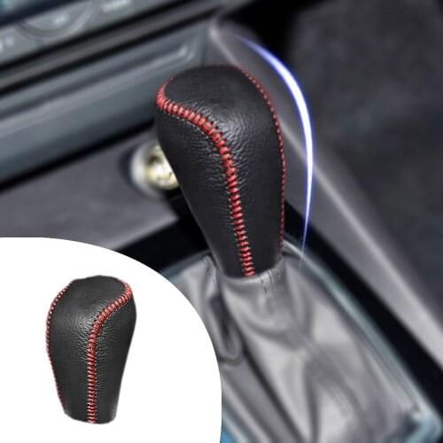 Muchkey Leather Gear Knob Stick Covers AT For Mazda CX-5 2017 Axela 2017 CX-9 2016 CX-4 2016-2018 Non-slip Automatic Shifter