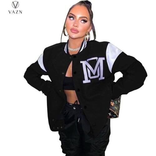 VAZN 2021 Hot List Baseball Cloth Casual Simple Daily Young Fashion Full Sleeve Joker Women Slim Outwears