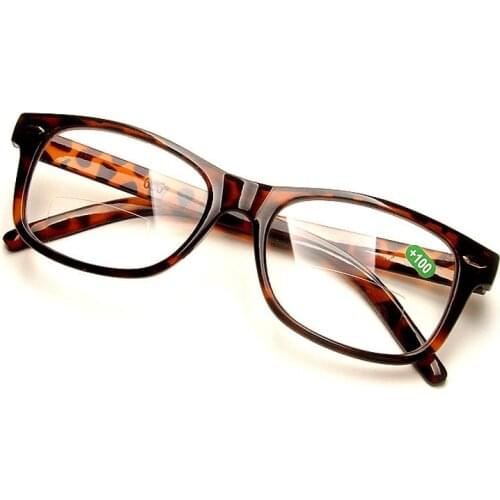 Leopard Bifocals Lense Reading Glasses and Clear Lens For Far view and Near Reading Resin Lens Presbyopia Hyperopia Reader