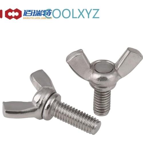 M4 M5 M6 M8 316 stainless steel butterfly screw, butterfly horn screw, Yuanbao hand-twisted butterfly bolt 5PCS