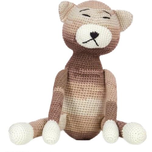 12 inches Teddy Kitty Handmade Amigurumi Stuffed Cat Toy Knit Crochet Doll