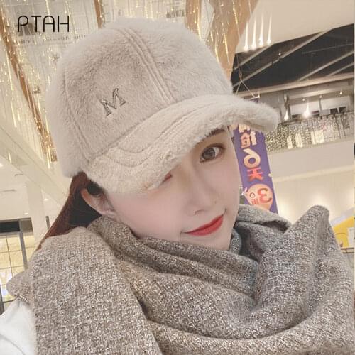 [PTAH] Fashion Women Caps Autumn Winter Woolen Viscos Outdoor Sports Baseball Caps Female Classic Polo Style Womens Low Profile