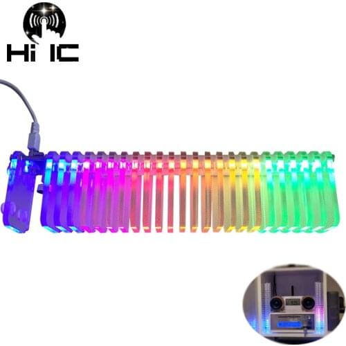 Olive Sound Control VU Meter Crystal Sound Column Audio Level Meter LED Music Spectrum Display VU Tower For Home Theater