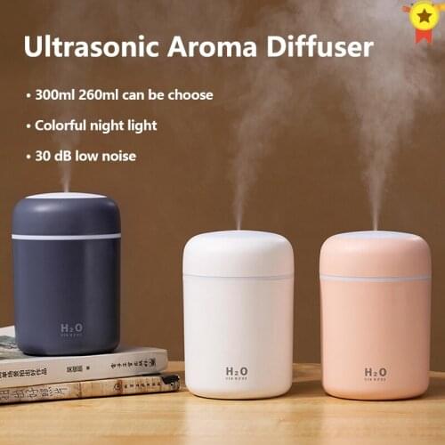 Portable Air Humidifier USB Ultrasonic Aroma Essential Oil Diffuser Romantic Soft Light Humidifier Mini Cool Mist Maker Purifier