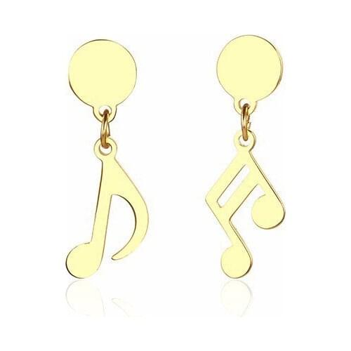 RIR Minimalism Asymmetric Musical Symbols Earrings Stainless Steel Exquisite Interesting Musician Women Jewellery Earrings