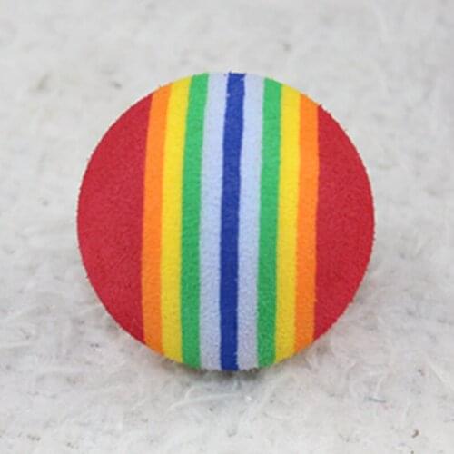 Funny Pet Toy Baby Dog Cat Toys 3.5CM Rainbow Colorful Play Balls For Pets Products ALI88