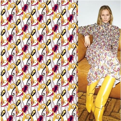 Spring and summer dress shirt fabric digital printing imitation silk textile fabric clothing accessories home fabrics