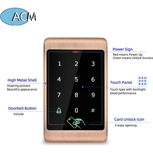 Waterproof RFID Touch Access Control Lock Case Reader Electronic Door Opener Smart Standalone Metal Keypad