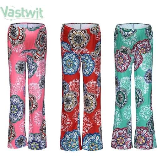 Womens Maternity Comfy Pants Stretch Wide Straight Versatile Comfy Stretch Floral Lounge Palazzo Pants Mama Pregnancy Trousers