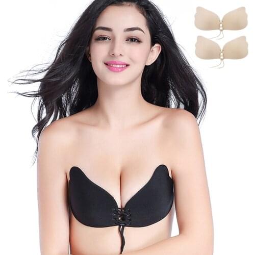 Seamless Self Adhesive Fly Bra Stick On Bras Backless Comfort Strapless Push Up Breast Enhancer Silicone Invisible Nipple Cover