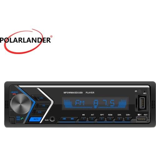1 Din 12V MP3 Car Radio Dual Bluetooth Hands-free 4.0 2 RCA Outputs Card Remote Control Audio Source Copy TF FM 2SUD 12V 60Wx4