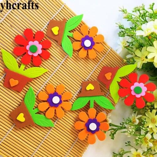 1bag/LOT.Foam Flowerpot flower without stickers Creative activity items Kindergarten ornament Early learning educational toy