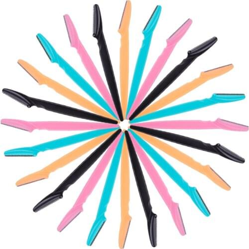 20Pcs Eye Brow Trimmer Portable Facial Blades Shaver Epilation Hair Removal Cutters Safety Eyebrow Razors Cutters Makeup Tools