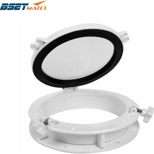 265mm Marine Boat Yacht RV Porthole ABS Plastic White Round Hatches Port Lights Replacement Windows Port Hole Opening Portlight