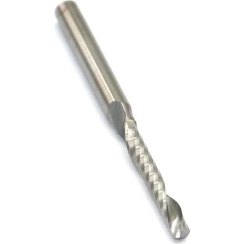 3.175*17mm Single Flute CNC Router Bits One Flute Spiral End Mill Carbide Milling Spiral Cutter Acrylic Cutting Tools