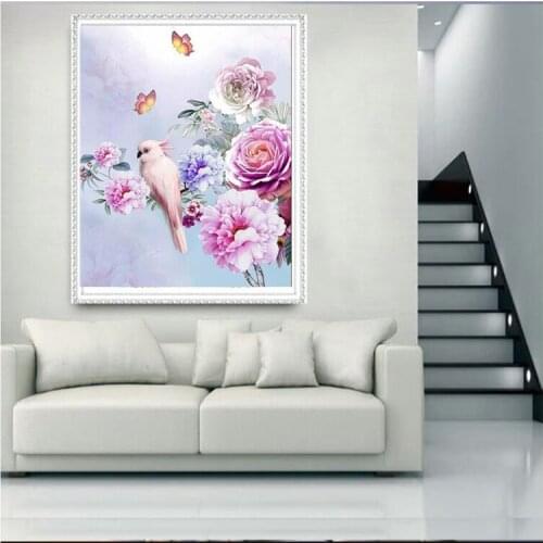 3D Diamond Embroidery flower birds picture of Rhinestones Mosaic 5D DIY Diamond Painting Full square/Round Handmade Decor FG1116