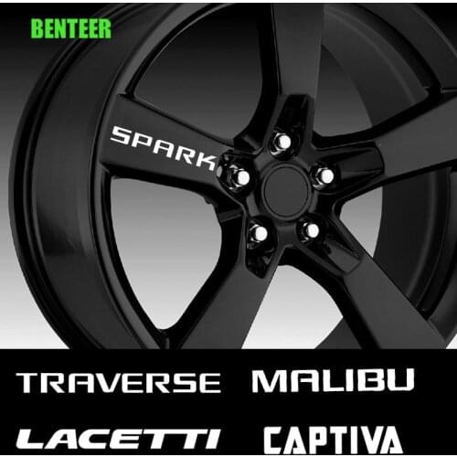 4pcs Car Rim Wheel Sticker For Chevrolet Aveo Captiva Cruze Lacetti Malibu Spark TRAILBLAZER Traverse