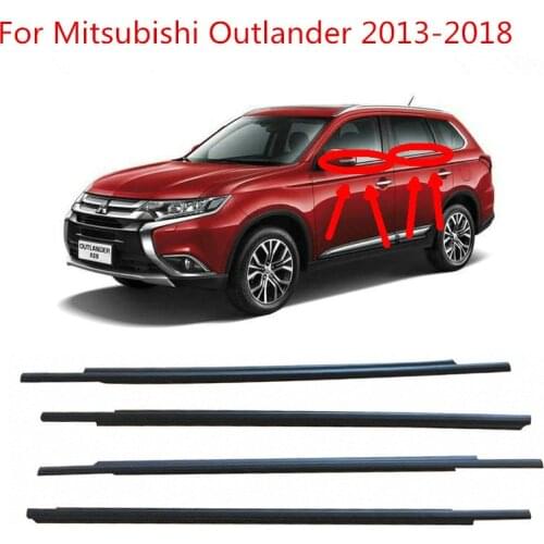 For Mitsubishi Outlander 2013-2018 Car Window Moulding Trim Weatherstrips Seal 4pcs