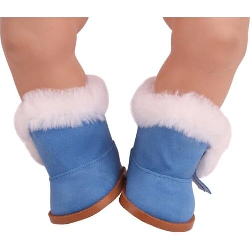 43 cm baby dolls Shoes 3 colour winter plush boots Baby toys fit American 18 inch Girls doll g207