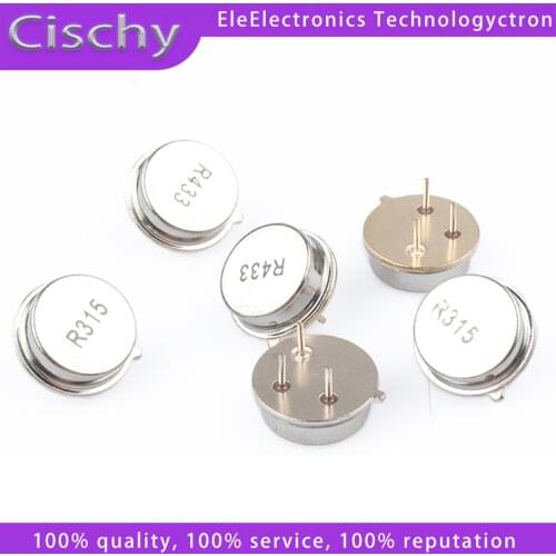 5pcs 315 433MHz Resonator Crystal Oscillator R315A R433A Quartz Through Holes Surface Acoustic Wave Oscillator KIt Round 3 pins