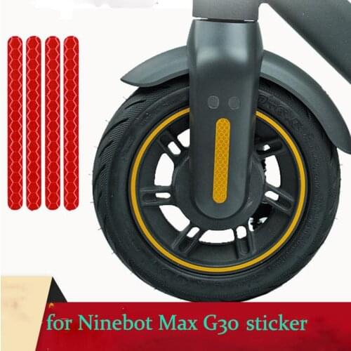 Electric Scooter Accessories Front Rear Wheel Cover reflective Sticker for Ninebot Max G30 Electric Scooter Warning Sticker