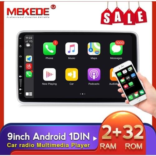 Manual Rotation 9" Android System 2GB+32GB Car Multimedia Player 2DIN Radio 1DIN DVD For Toyota Kia Nissan LADA VW FORD