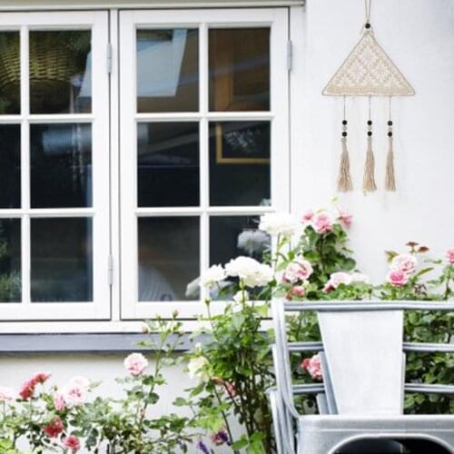 Boho Hand-woven Dream Catcher Tassel Bead Tapestry Nordic Home Decor Macrame Wall Hanging Mexican Decor