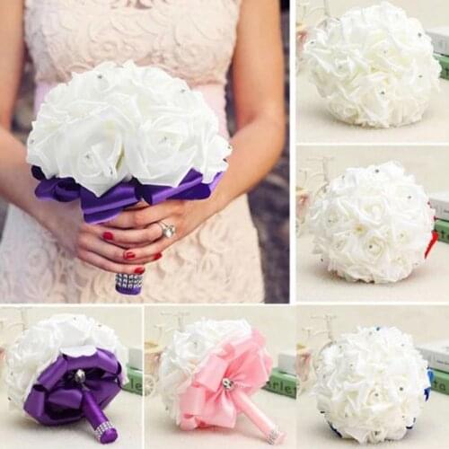 Bouquet Bride Wedding Flowers Bridesmaid Flower Rose Centerpiece Hydrangea Artificial White Supplies Bridal Bouquets