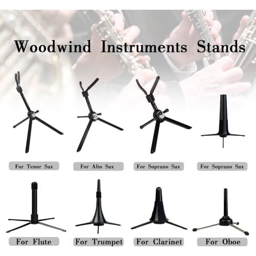 Woodwind Stand Tenor/Alto/Soprano Aluminum Saxophone Stand ABS Flute/Trumpet/Clarinet/Oboe Stand Foldable Design Easy To Storage