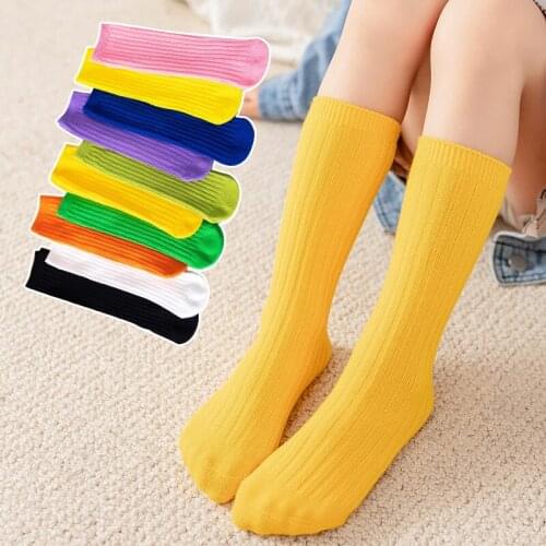 3-12Y Baby Kid Socks Girl Children Cute Princess Solid Color Girls Knee High Long Socks Girls Knee Socks Leg Warmers White Socks
