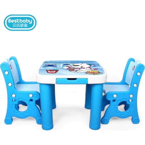 Korean Style Baby Desk Childrens Tables and Chairs Set Kindergarten Plastic Table Chair Early Education Study Table and Chair