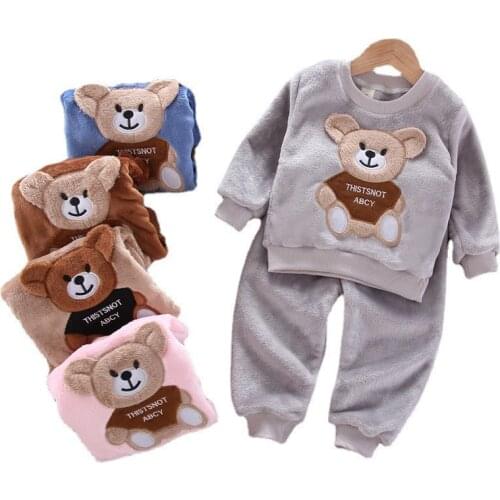 New Winter Children Girls Clothes Baby Boys Cartoon T Shirt Pants 2Pcs/sets Autumn Kids Toddler Cotton Clothing Infant Tracksuit