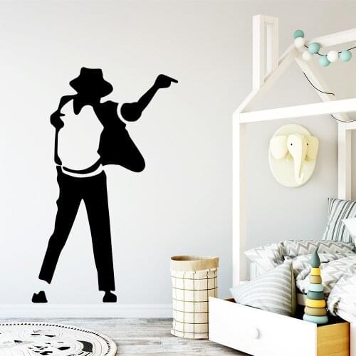 Hot Michael Jackson Gentleman Home Decor Vinyl Wall Stickers Wall Stickers For Kids Rooms adesivo de parede