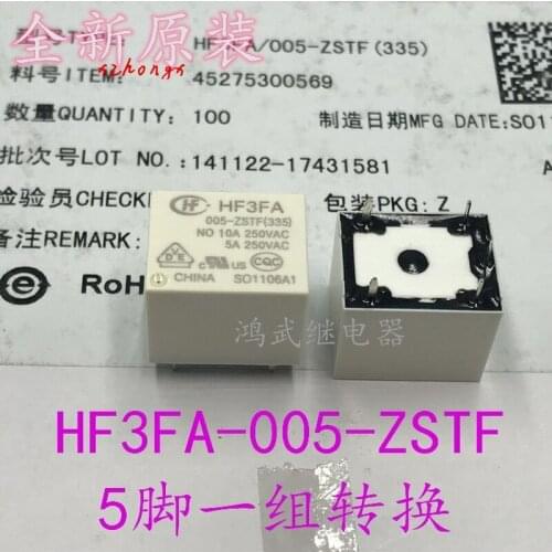 HF3FA-005-ZSTF 5VDC relay 10A
