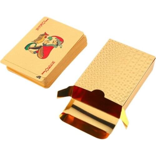 Playing Cards Luxury Waterproof Gold Diamond Foil Poker Carta Gold Playing Cards Deck of Cards Plastic Playing Cards