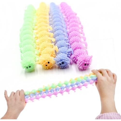 Relief Sensory Fidget Tool 16 Knots Caterpillar Relieves Stress Toy Physiotherapy Releases Stress Squeeze Toys Cute Kids Adults