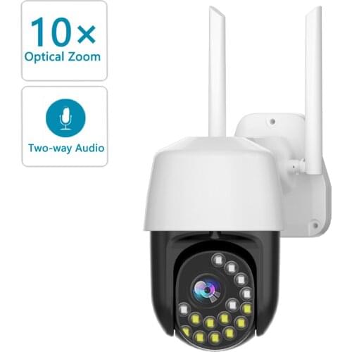 Outdoor PTZ Wireless IP Camera Auto Tracking 3MP Cloud Home Security Wifi Camera 10X Digital Zoom Speed Dome Camera 15pcs LEDS