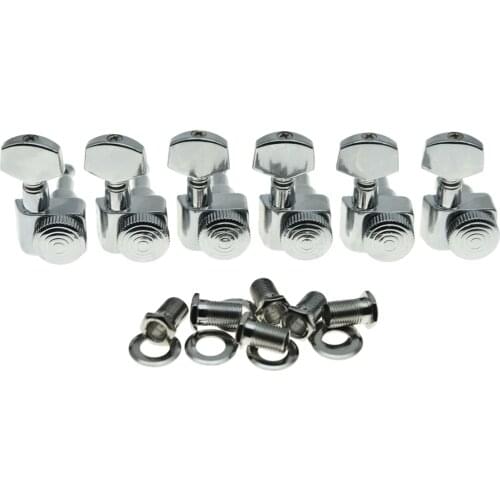 Chrome 6 Inline 2 Pin Locking Tuning Keys Pegs Tuners Fits USA Strat Tele