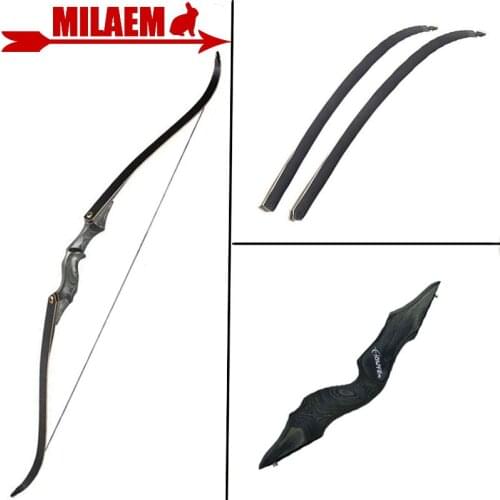 60inch 30-60lbs Archery Recurve Bow Black Hunter Bow Lamination Bow Limbs Right /Left Hand Outdoor Sports Hunting Accessories