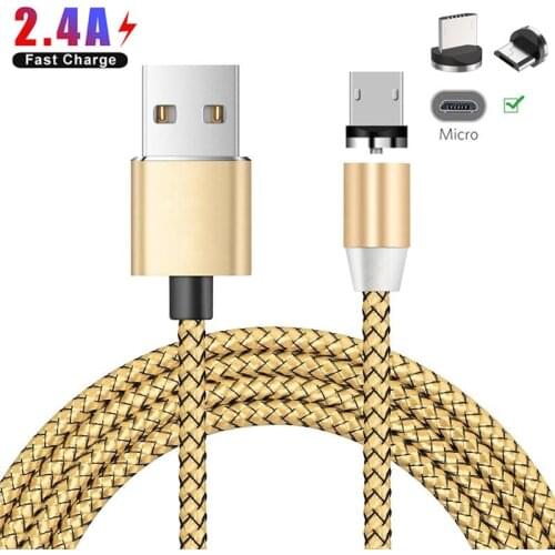 For Samsung Xiaomi Redmi 7 Huawei honor 8X 8C Meizu LG alcatel Oukitel C8 Android Mobile phone Magnetic Micro USB Charger Cable