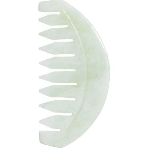 Massage Scalp Hair Combs Natural Jade Stone Guasha Gua Sha Board Comb Shape Massage Hand Massager Relaxation Comb Health Care