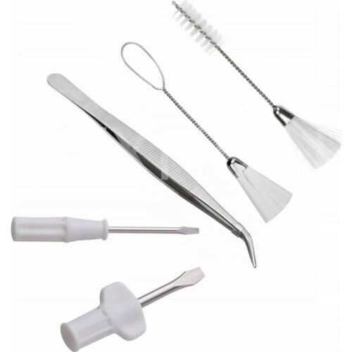 5pcs Sewing Machine Cleaning Kit Screwdrivers Tweezer Double Ended Brushes Lint Dusting Brush Sewing Machine Accessories