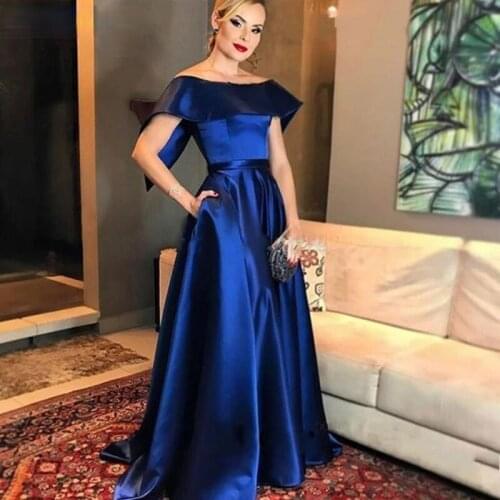 New Style Off The Shoulder Prom Dresses Elegant Satin Evening Dresses Evening Party Gowns Long Gown for Women Party