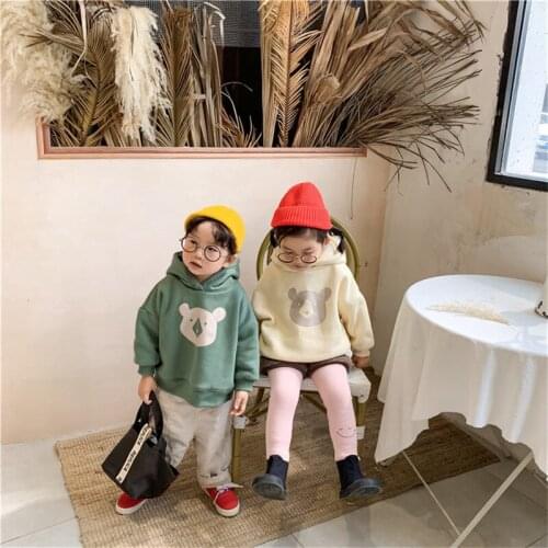 New Kids Hoodies Thick Cartoon Print Hooded Sweatshirt For Girls Boys Clothing 2 3 4 5 6 Years Child Pullover 2 3 4 5 6 Years